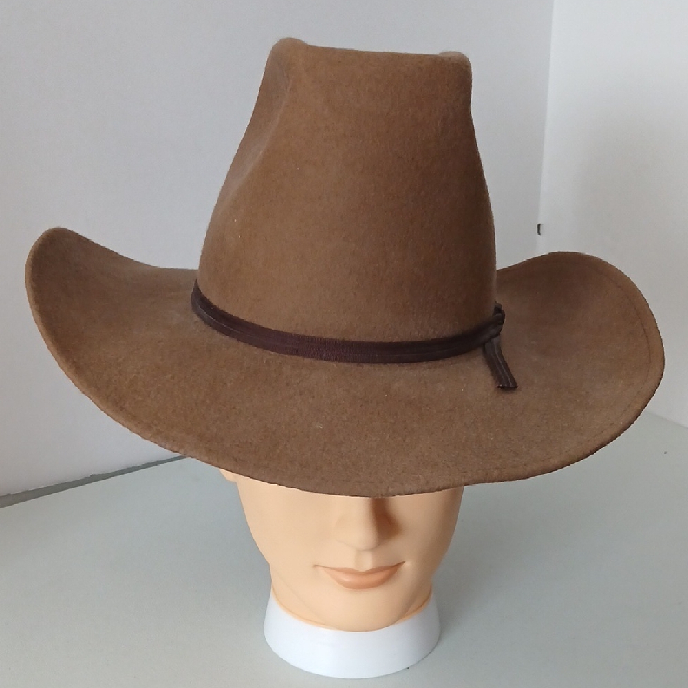 Rockmount Ranch Wear - 100% Wool - Brown Cowboy/Western Hat - 7 1/8 - Picture 1 of 12